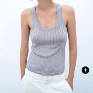 Zara Light Gray Ribbed Tank Top